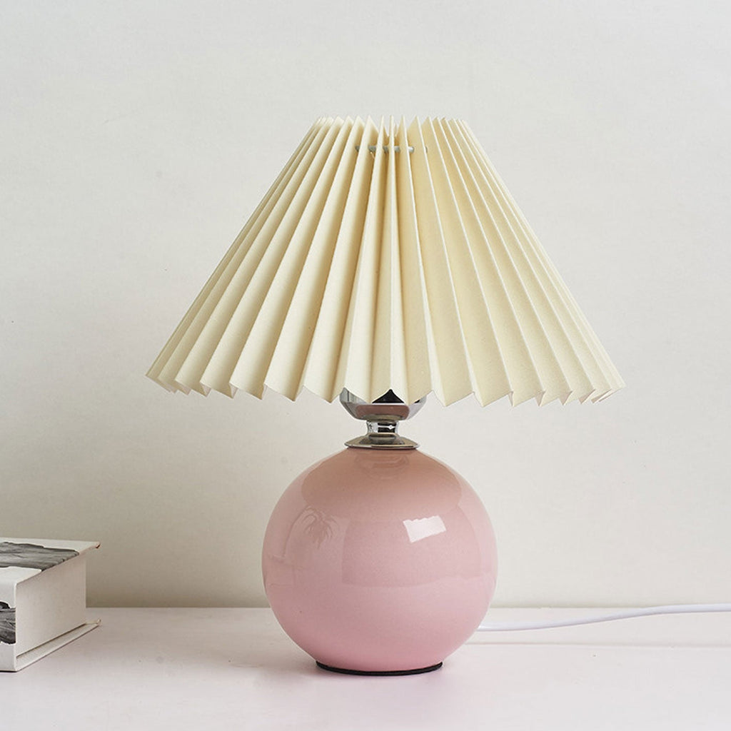 Nordic Minimalist Ceramic Pleated Table Lamp - 1-Light Design, Modern Home Decor, Scandinavian Style Lighting