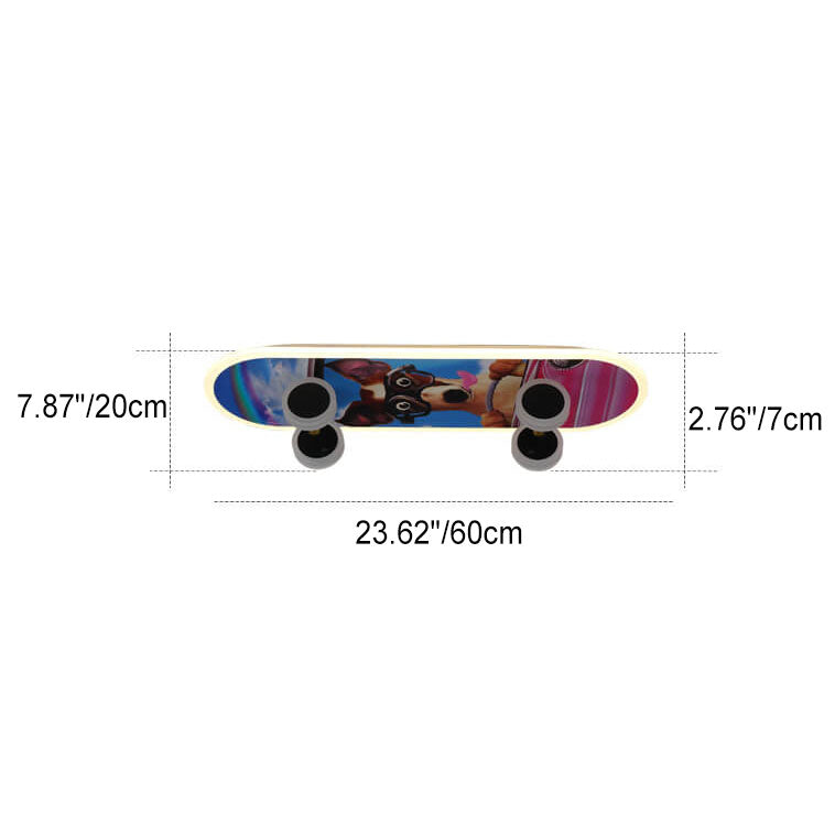 Creative Cartoon Skateboard Acrylic LED Kids Flush Mount Ceiling Light for Boys and Girls Room, Unique Cartoon Design, Bright LED Lighting, Fun Skateboard Theme, Nursery Decor, Child's Bedroom Lighting, Playroom Ceiling Fixture, Modern Light Fixture, Ener