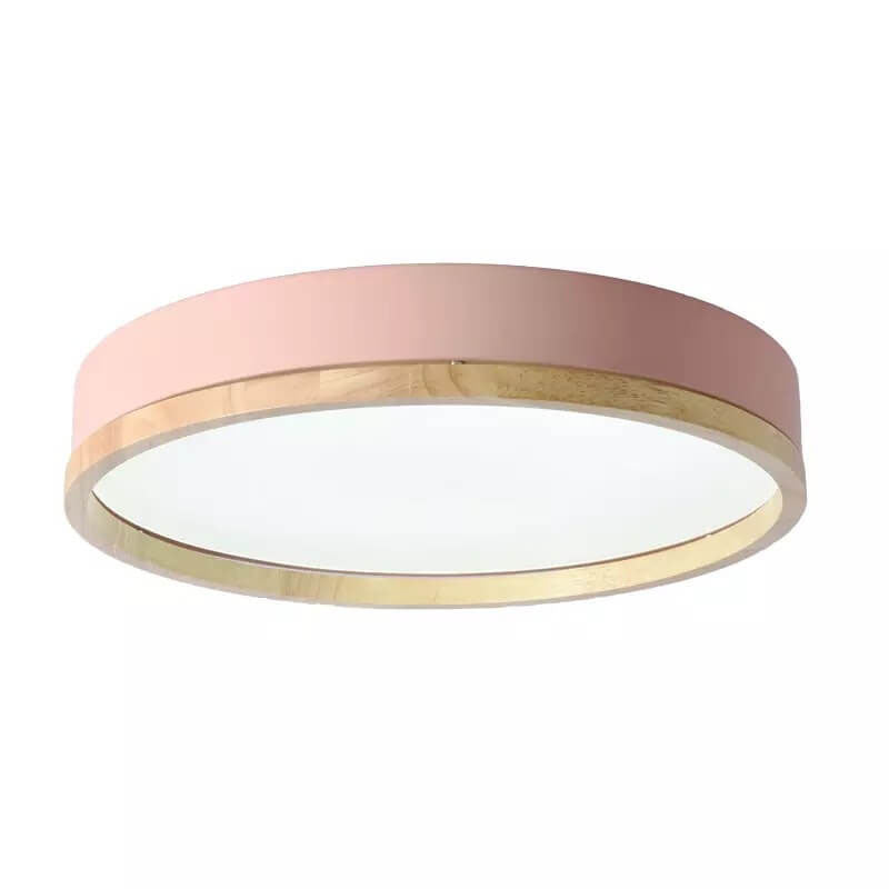Simple Macaron Round Acrylic LED Flush Mount Ceiling Light - Modern Lighting Fixture for Home, Kitchen, and Hallway, Energy Efficient Design
