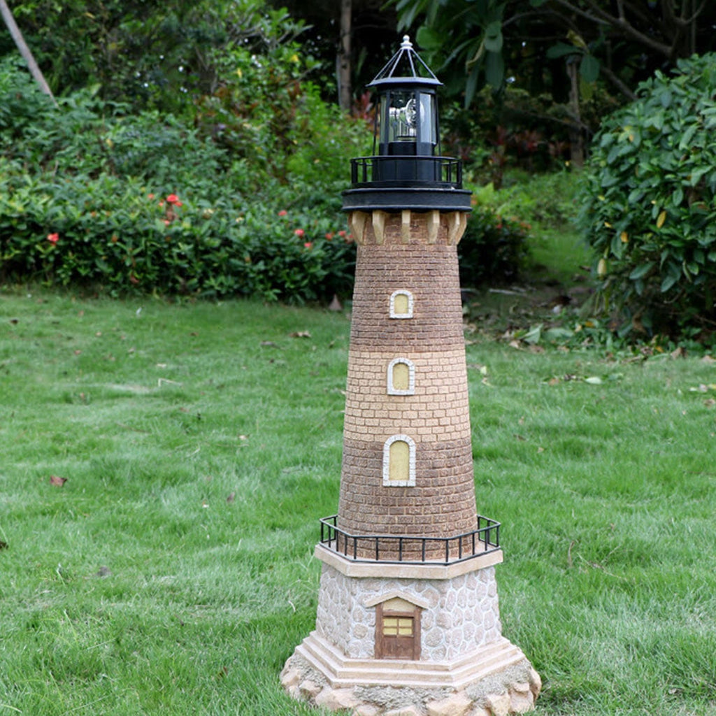 Solar Rotating Tower LED Garden Light - Creative Resin Landscape Decoration