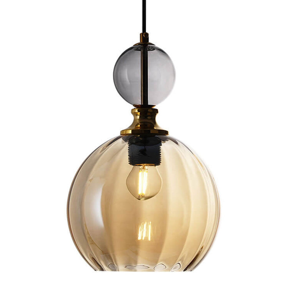 Danish Creative Stripes Round Glass 1/3 Light Chandelier - Modern Lighting Fixture, Unique Design, Home Décor, Elegant Illumination