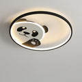 Cute Panda Round LED Flush Mount Ceiling Light - Cartoon Design, Kids Room Lighting, Adorable Home Decor