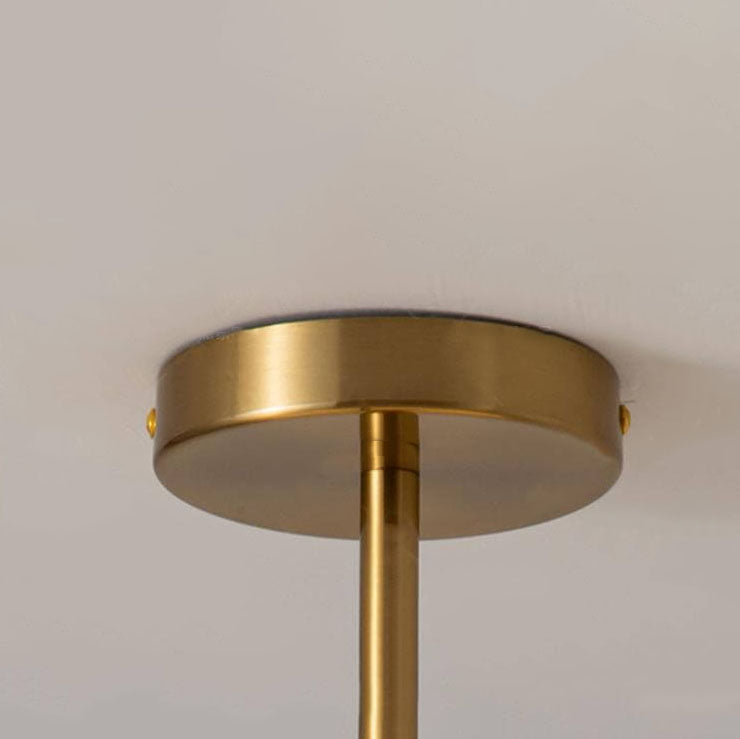 Modern Retro Solid Color Glass Pendant Light - Electroplated Copper Flush Mount 1-Light Fixture