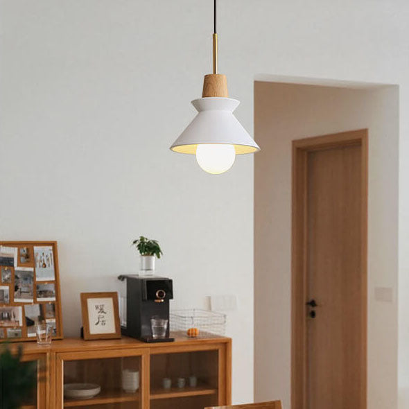 Nordic Minimalist Macaron Wood Cement Pendant Light - 1-Light Design for Modern Home Decor