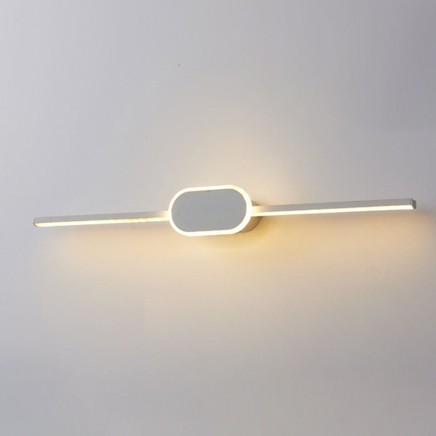 Modern Minimalist Oval Base LED Wall Sconce - Long Strip Design Vanity Light