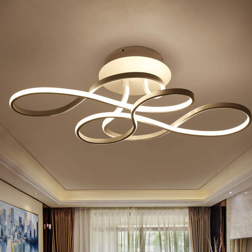 Modern Minimalist LED Flush Mount Ceiling Light - Aluminum & Acrylic Design