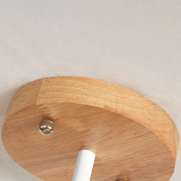 Modern Japanese Minimalist Round Bird Semi-Flush Mount Ceiling Light