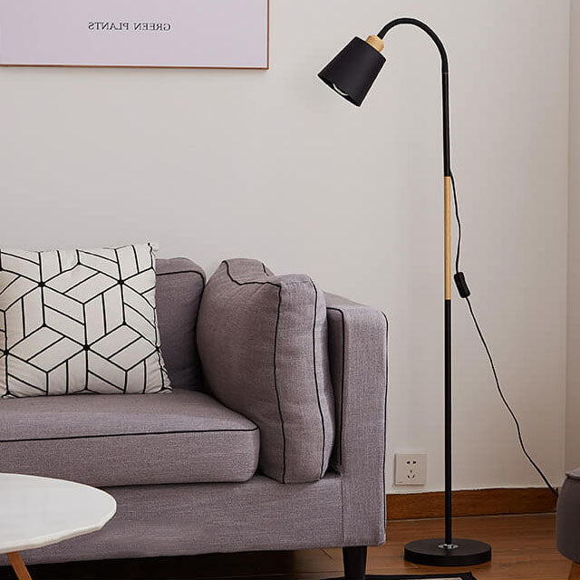 Modern Minimalist Iron Floor Lamp - 1-Light Standing Design, Adjustable Height, Industrial Home Lighting