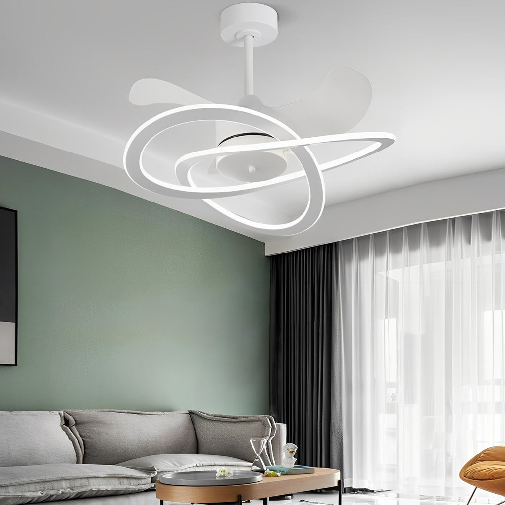 Waves Flower LED Mute Ceiling Fan - Nordic Bladeless Design