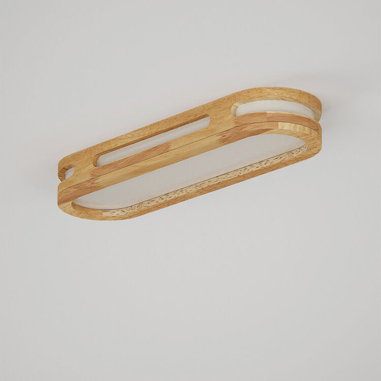 Nordic Minimalist Solid Wood Acrylic LED Flush Mount Ceiling Light