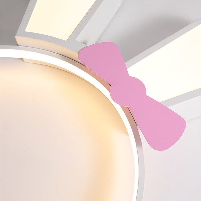Contemporary Kids Rabbit LED Flush Mount Ceiling Light, Acrylic Bedroom Lighting Fixture, Cute Animal Decor for Children's Room, Modern Flushmount Lighting for Nursery, Playroom, Bedroom Decor, Adjustable Brightness Kids Light, Energy-Efficient Rabbit Lig