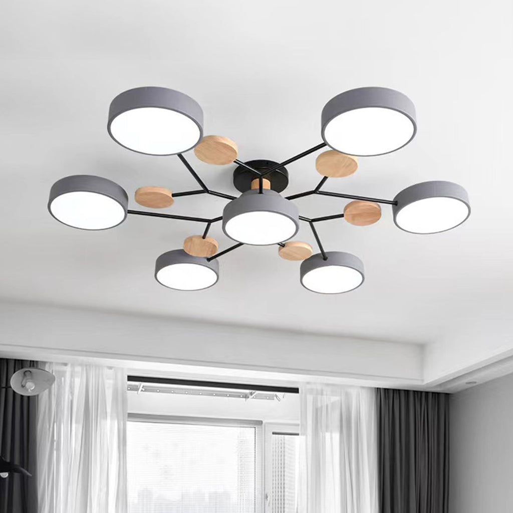 Sputnik Artistic Chandeliers for Kids | Metal & Wood Ceiling Lights