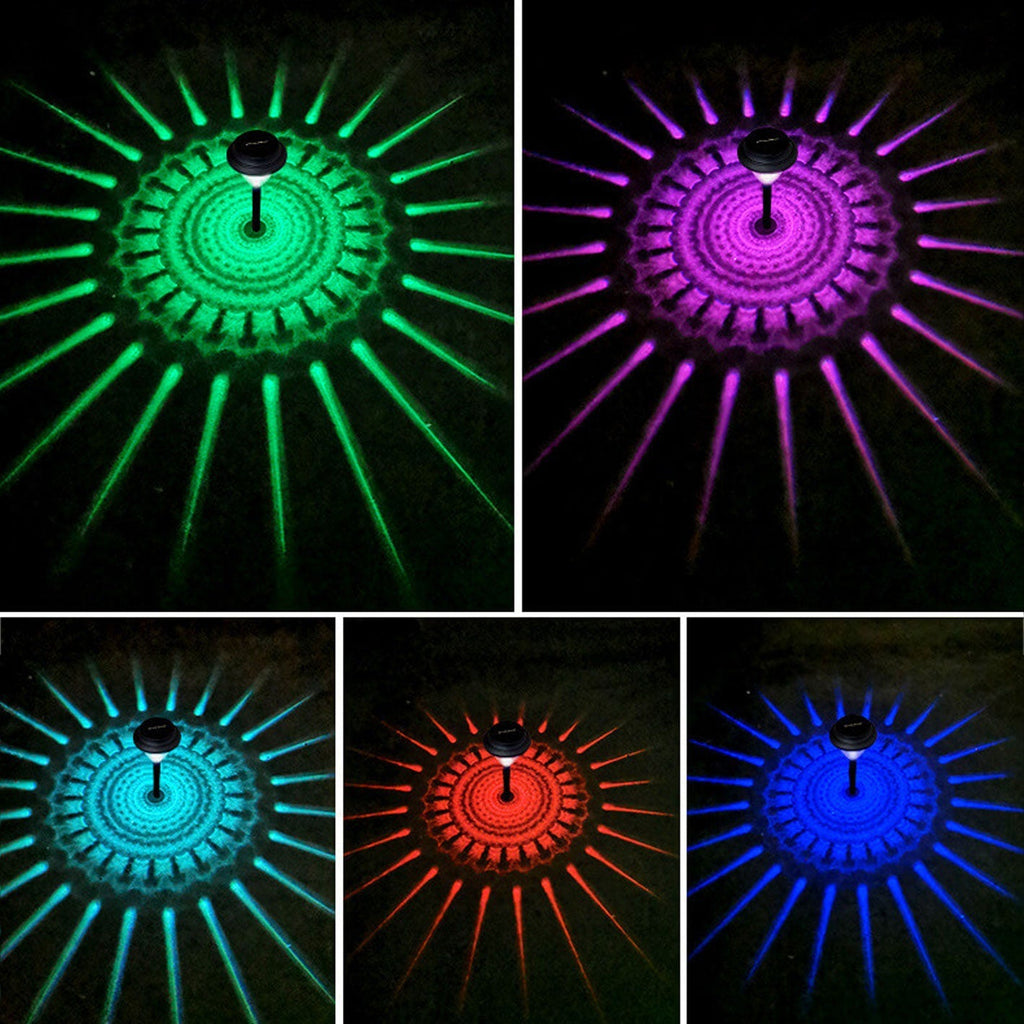 Solar Waterproof Circular Divergent LED Garden Light - Outdoor Decorative Lighting