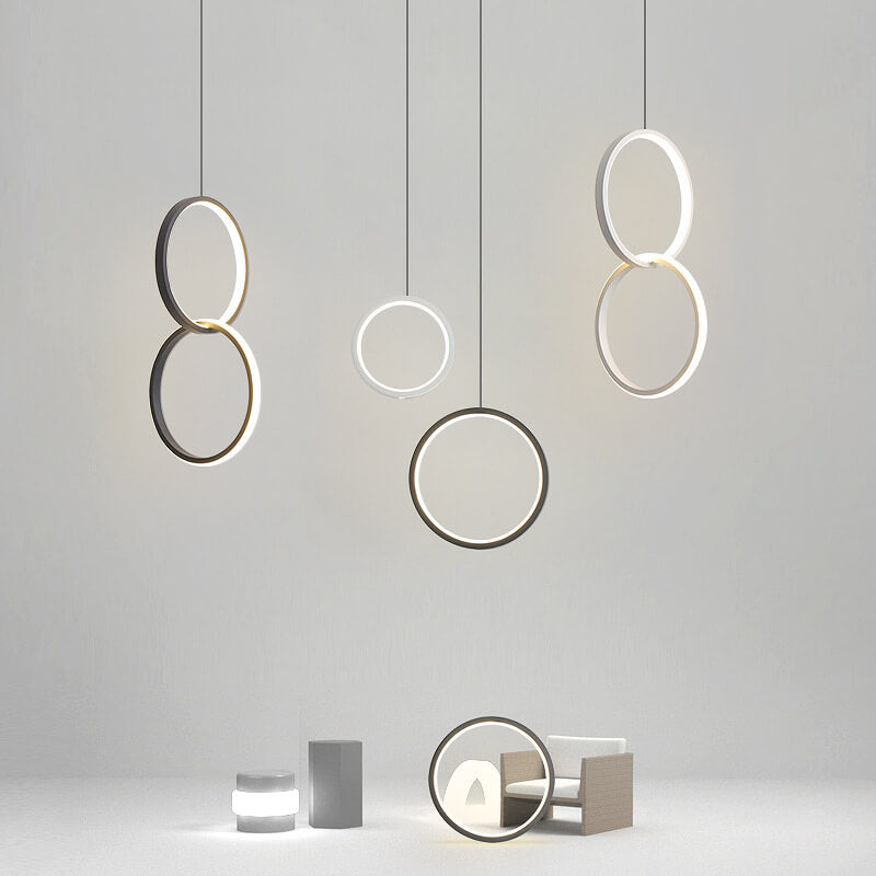Minimalist Circle LED Metal Pendant Light - Modern Ceiling Fixture