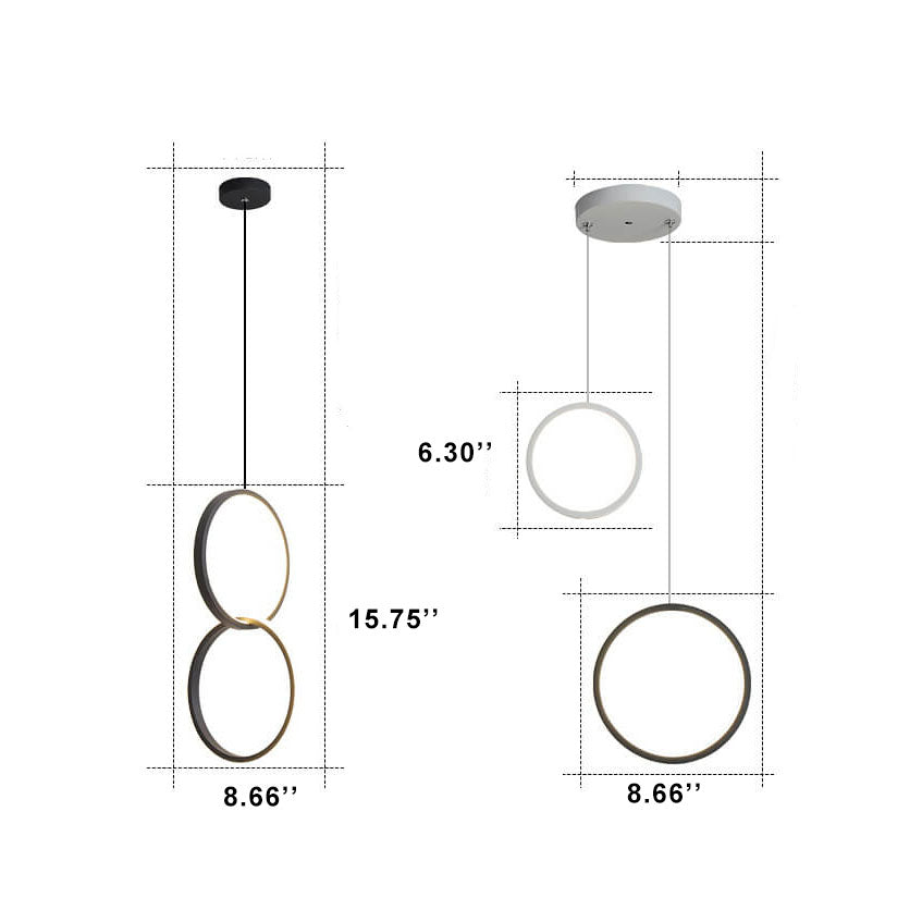 Minimalist Circle LED Metal Pendant Light - Modern Ceiling Fixture