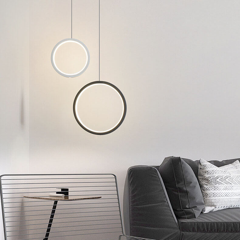 Minimalist Circle LED Metal Pendant Light - Modern Ceiling Fixture