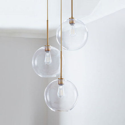 Nordic Gradient Glass Pendant Light - 1-Light Globe Chandelier