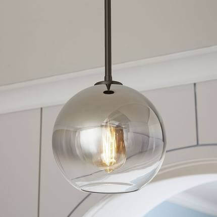 Nordic Gradient Glass Pendant Light - 1-Light Globe Chandelier
