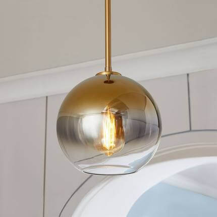Nordic Gradient Glass Pendant Light - 1-Light Globe Chandelier