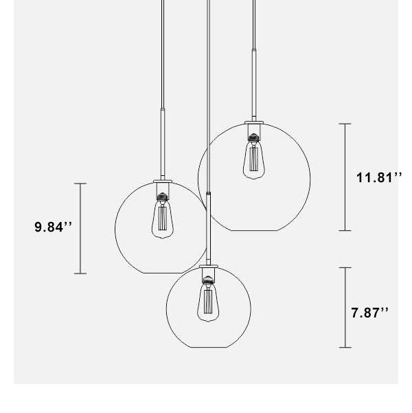 Nordic Gradient Glass Pendant Light - 1-Light Globe Chandelier