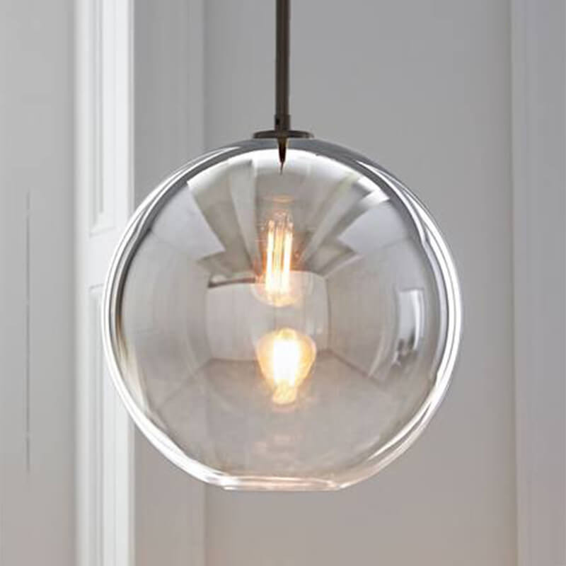 Nordic Gradient Glass Pendant Light - 1-Light Globe Chandelier
