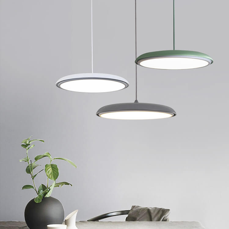 Nordic Macaron Flying Saucer Metal LED Pendant Light - Modern Ceiling Fixture, Stylish Home Decor, Energy-Efficient Lighting, Contemporary Design, Elegant LED Lamp