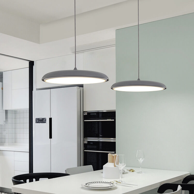 Nordic Macaron Flying Saucer Metal LED Pendant Light - Modern Ceiling Fixture, Stylish Home Decor, Energy-Efficient Lighting, Contemporary Design, Elegant LED Lamp