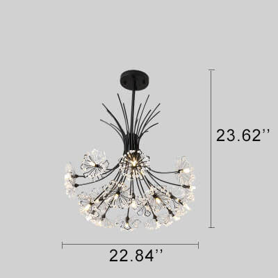 Crystal Dandelion Chandelier 13-19 Light for Elegant Lighting Display