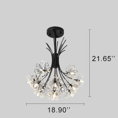 Crystal Dandelion Chandelier 13-19 Light for Elegant Lighting Display