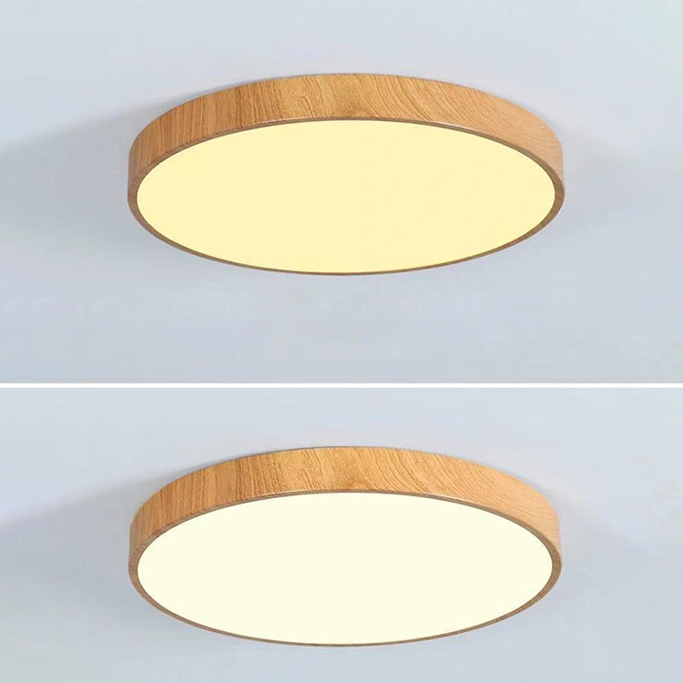 Contemporary Scandinavian Round PVC Iron LED Flush Mount Ceiling Light for Bedroom