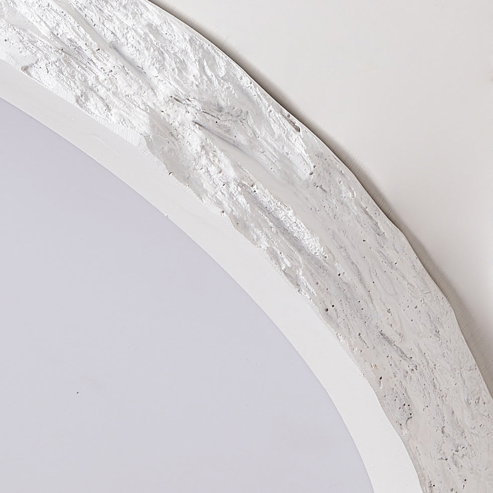 Modern Minimalist Round Stone Grain Resin Iron LED Ceiling Light for Bedroom