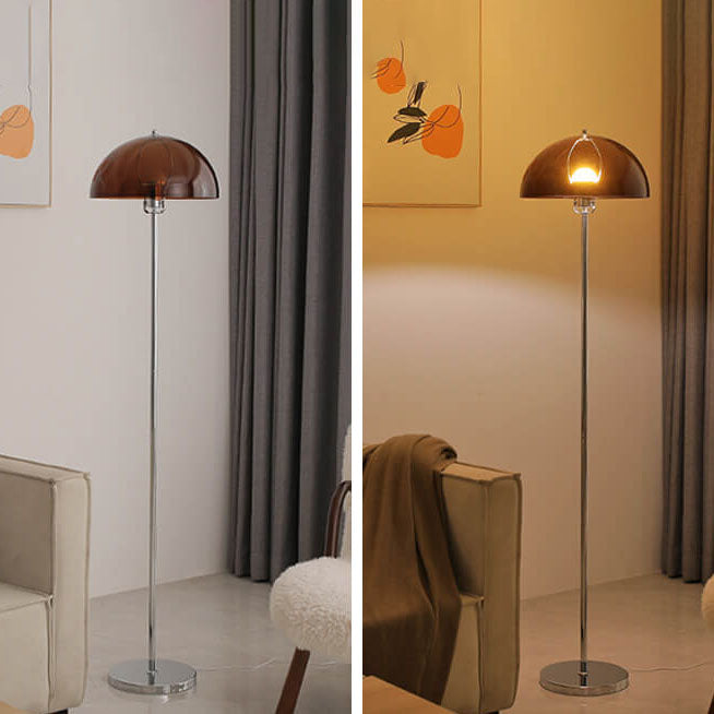 Nordic Vintage Acrylic Dome Floor Lamp - 1-Light Standing Design