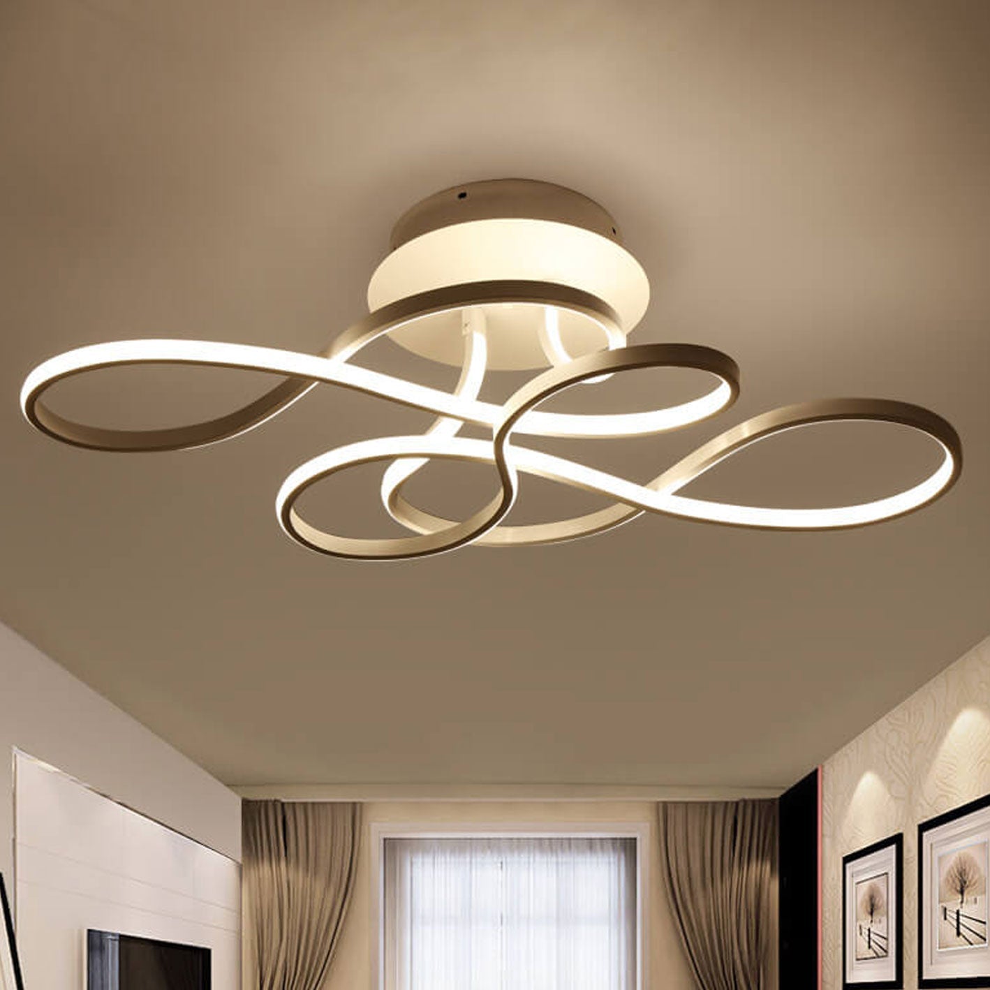 Modern Minimalist LED Flush Mount Ceiling Light - Aluminum & Acrylic Design