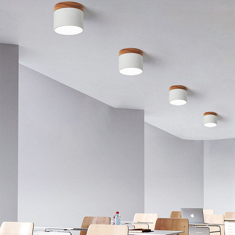 Scandinavian Macaroon LED Flush Mount Ceiling Light - Solid Color Design