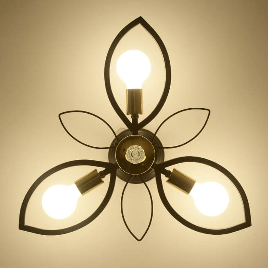 Nordic Luxury Wrought Iron Crystal Flush Mount Ceiling Light - 6/8 Light Design
