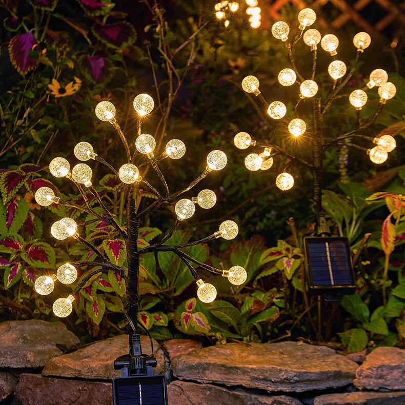 Solar Modern ABS Crystal Branch Outdoor LED Light - Decorative Ground Plug Design