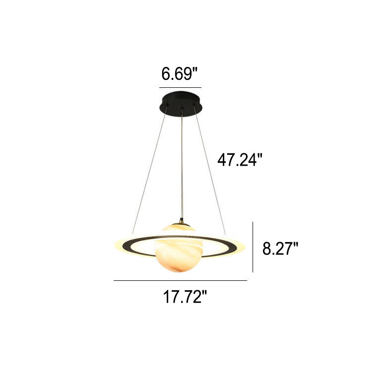 Modern Creative Space Planet Circle Kids LED Chandelier, Stylish Children's Room Lighting, Adjustable Fixtures for Playroom, Solar System Design, Fun Bedroom Decor, Colorful LED Ceiling Light, Unique Kids' Lighting, Contemporary Planetary Chandelier, Eye-