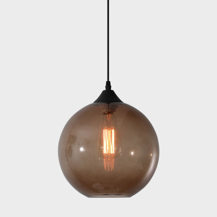Modern Minimalist Stained Glass Iron 1-Light Pendant for Living Room