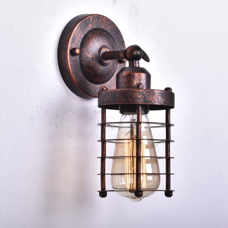 Northern Retro Industrial Wrought Iron Wall Sconce Lamp - 1-Light Fixture for Rustic Home Decor