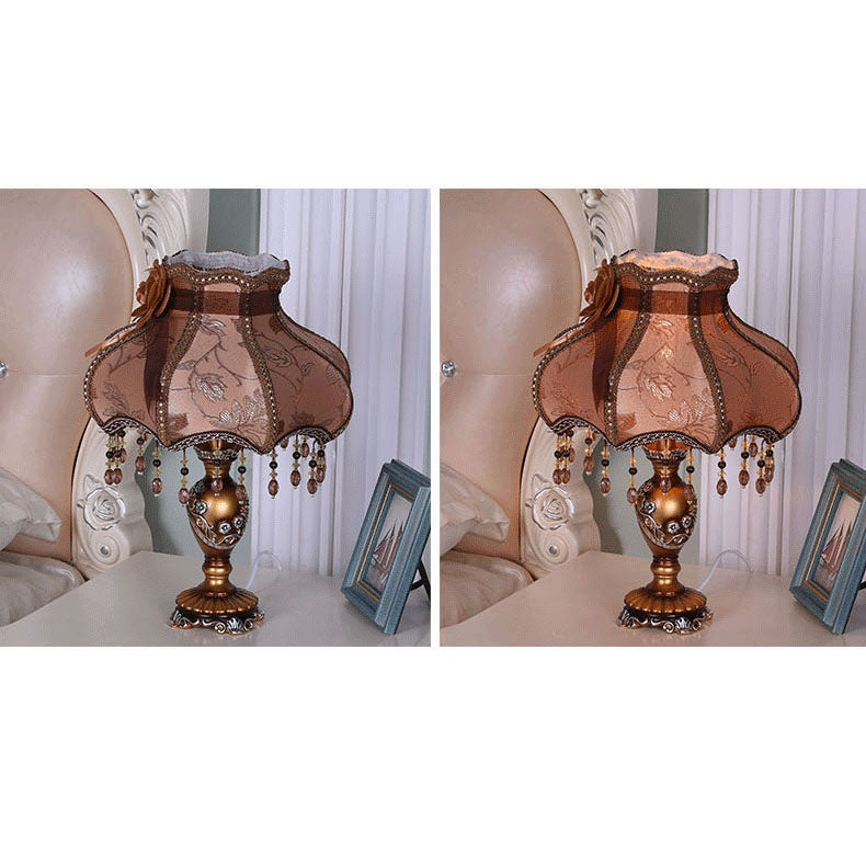 European Luxury Lace Resin Table Lamp - 1-Light Elegance for Home Decor