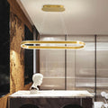 Modern Minimalist Oval Aluminum LED Chandelier - Light Luxury Lighting Fixture