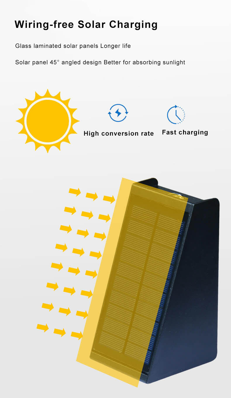 Solar Outdoor Waterproof LED Wall Sconce - Up & Down Lights
