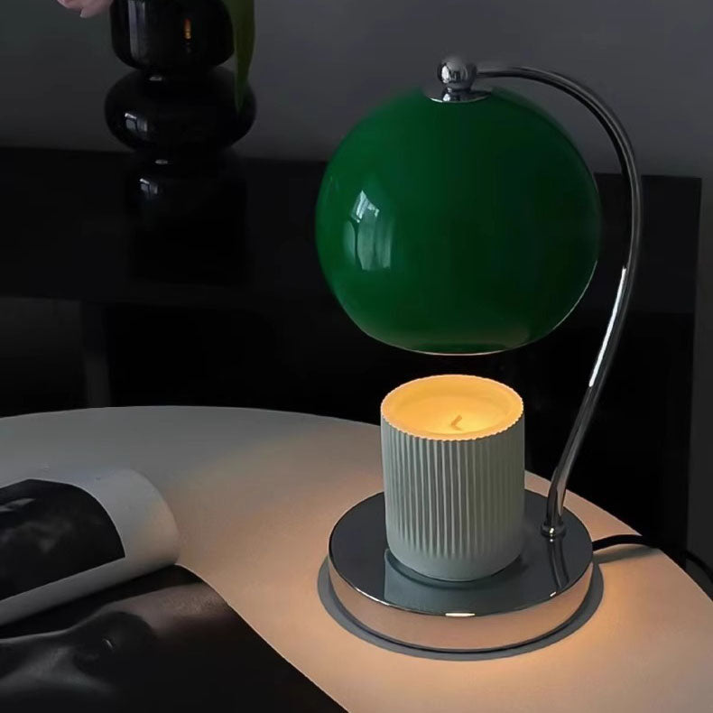 Contemporary Scandinavian Round Ball 1-Light Melting Wax Table Lamp - Stainless Steel for Bedroom