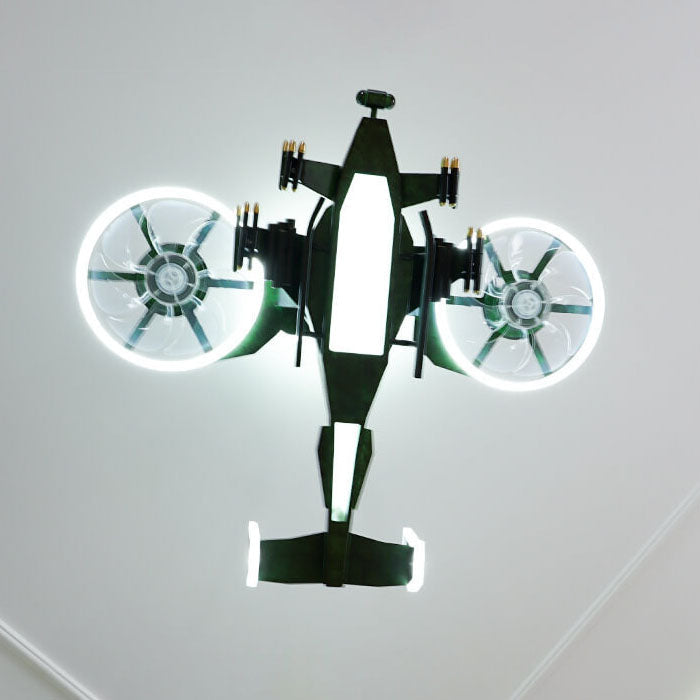 Modern Children's Helicopter Ceiling Fan Light - Acrylic LED Semi-Flush Mount