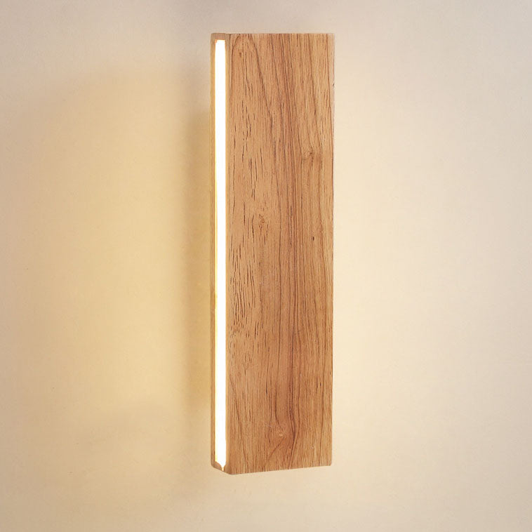 Nordic Modern Rectangular Wood Acrylic LED Wall Sconce Lamp