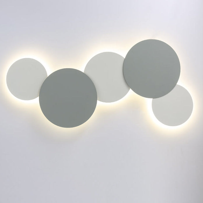Modern Minimalist Round Eclipse Iron LED Wall Sconce Lamp for Living Room Lighting