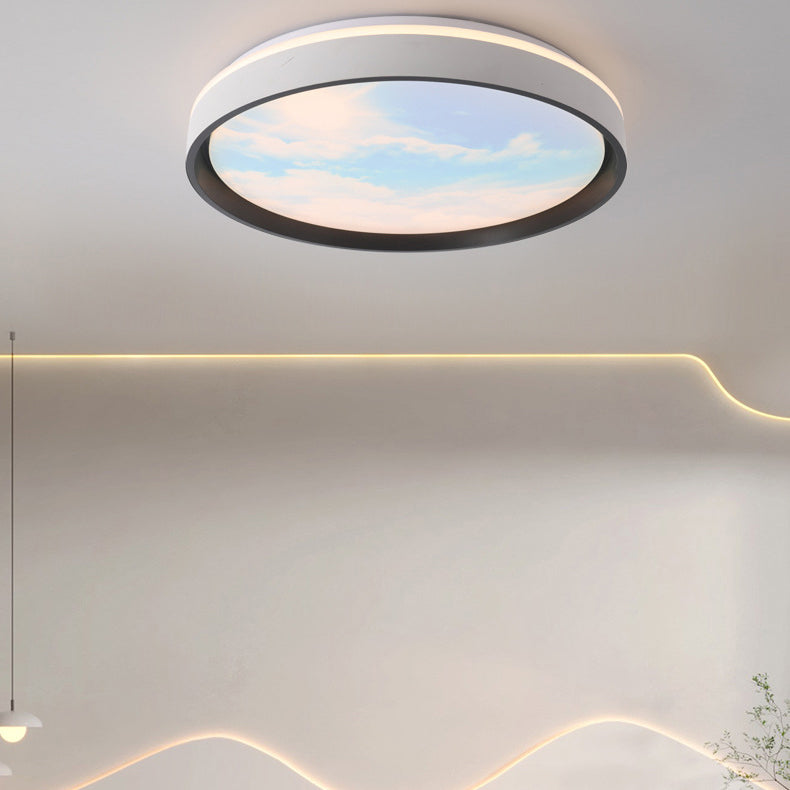 Modern Simplicity Iron Acrylic LED Ceiling Light - Round Square Rectangular Design for Living Room