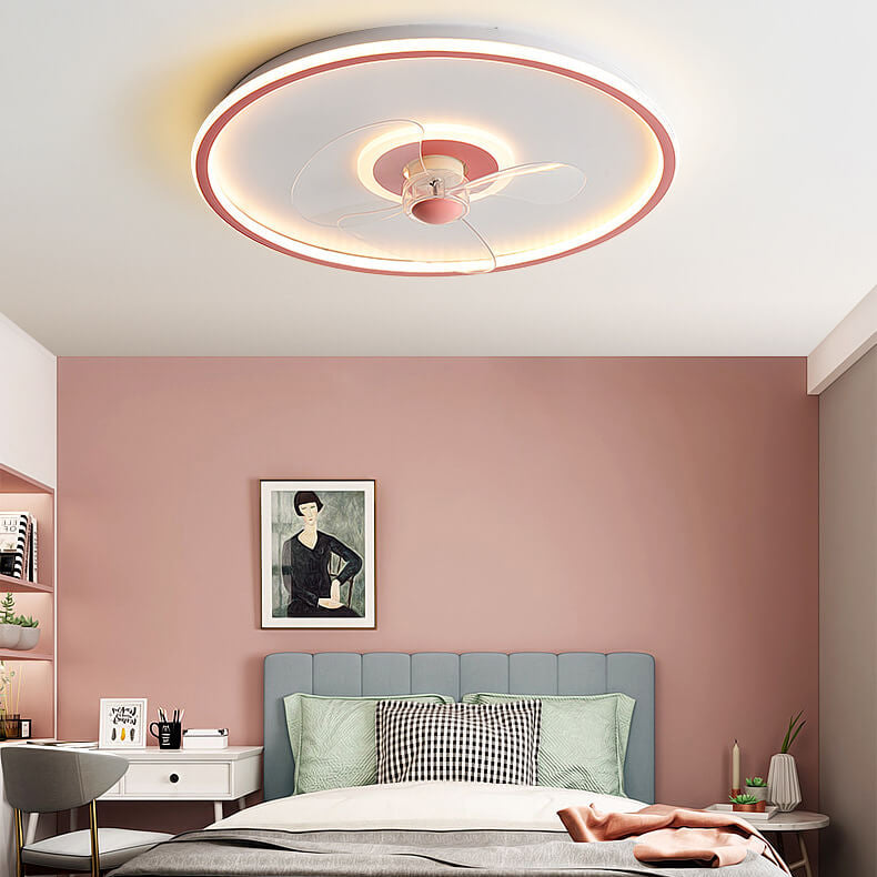 Modern Acrylic Round Minimalist LED Flush Mount Fan Light