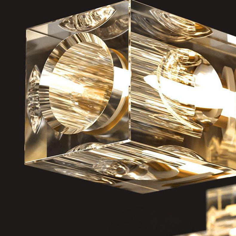 Contemporary Luxury Copper Crystal Semi-Flush Mount Ceiling Light - 4/6/8 Light Options for Living Room