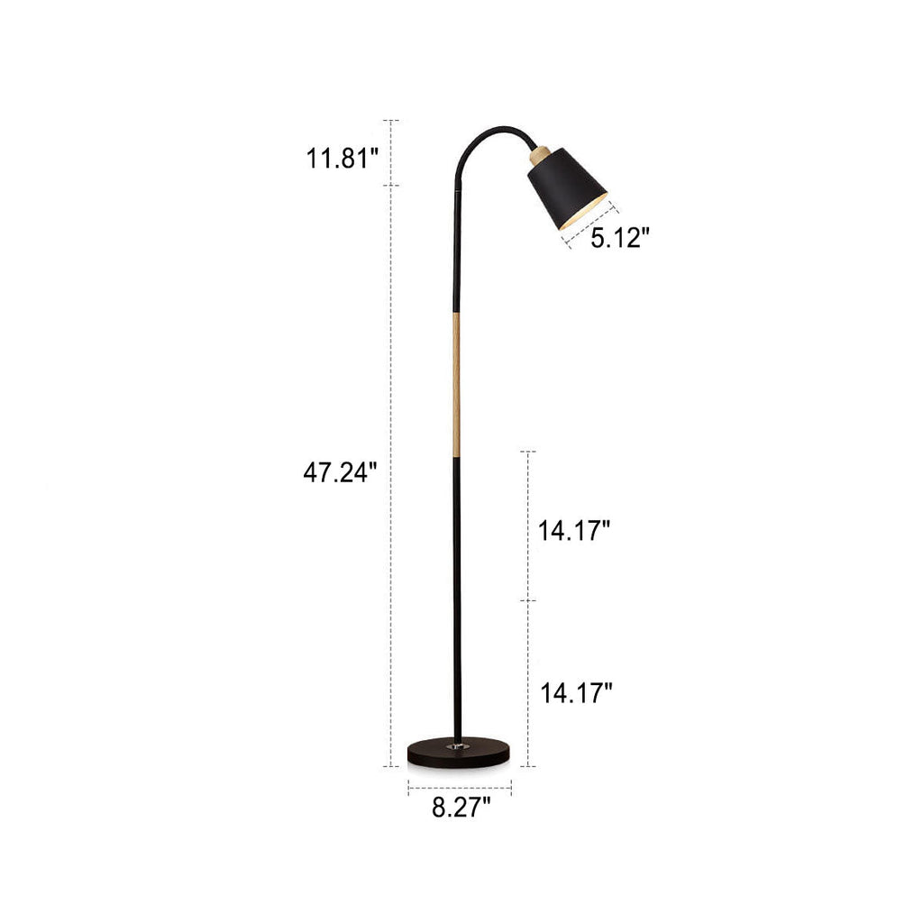 Modern Minimalist Iron Floor Lamp - 1-Light Standing Design, Adjustable Height, Industrial Home Lighting